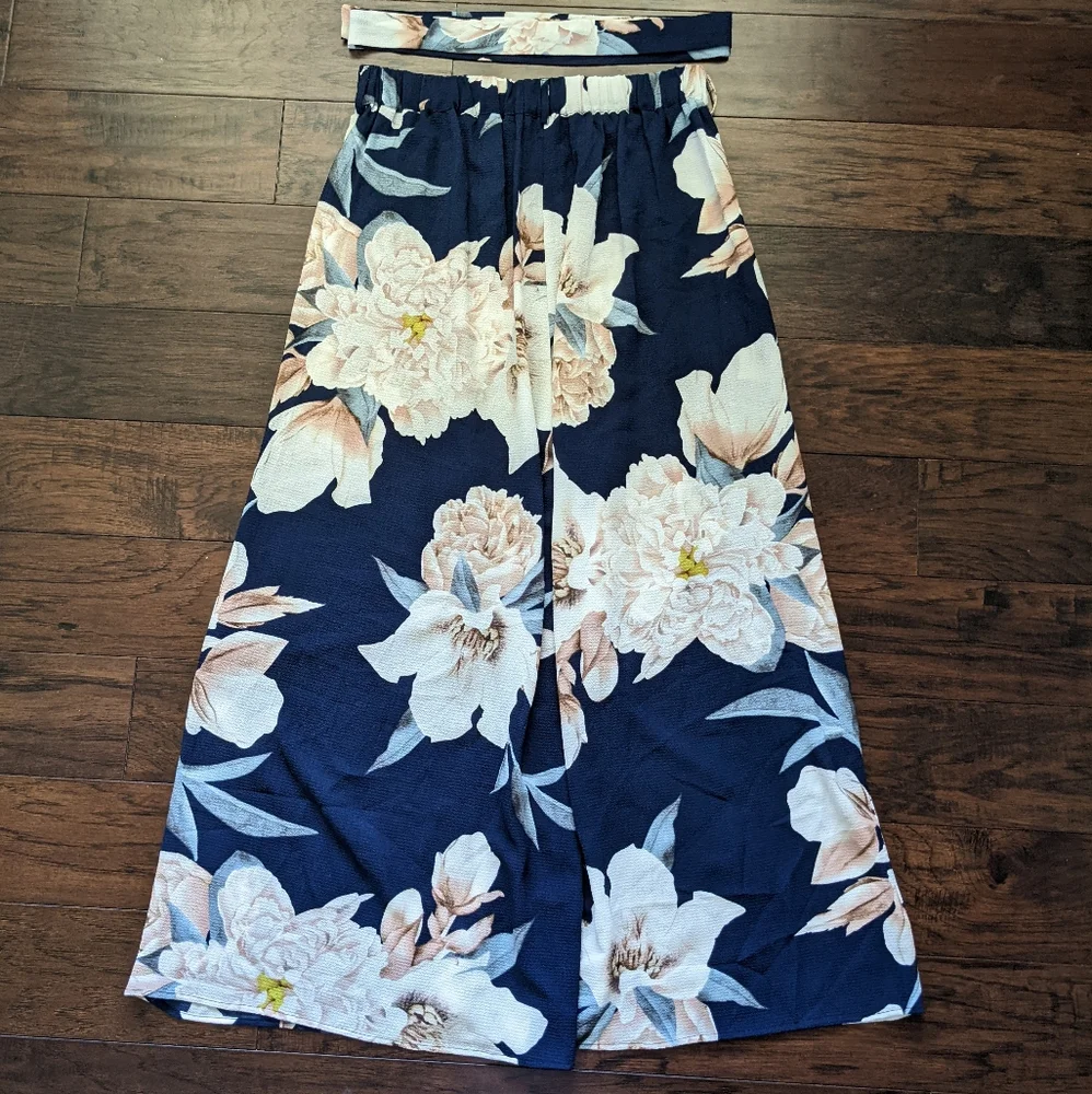 High Waist Wide Leg Pants Floral Print - Picture 2 of 10